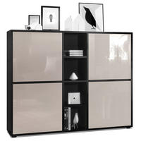 HIGHBOARD Cuba Türen in Sandgrau Hochglanz - Sandfarben, Holzwerkstoff (130.5/105.5/35.5cm) - Vladon