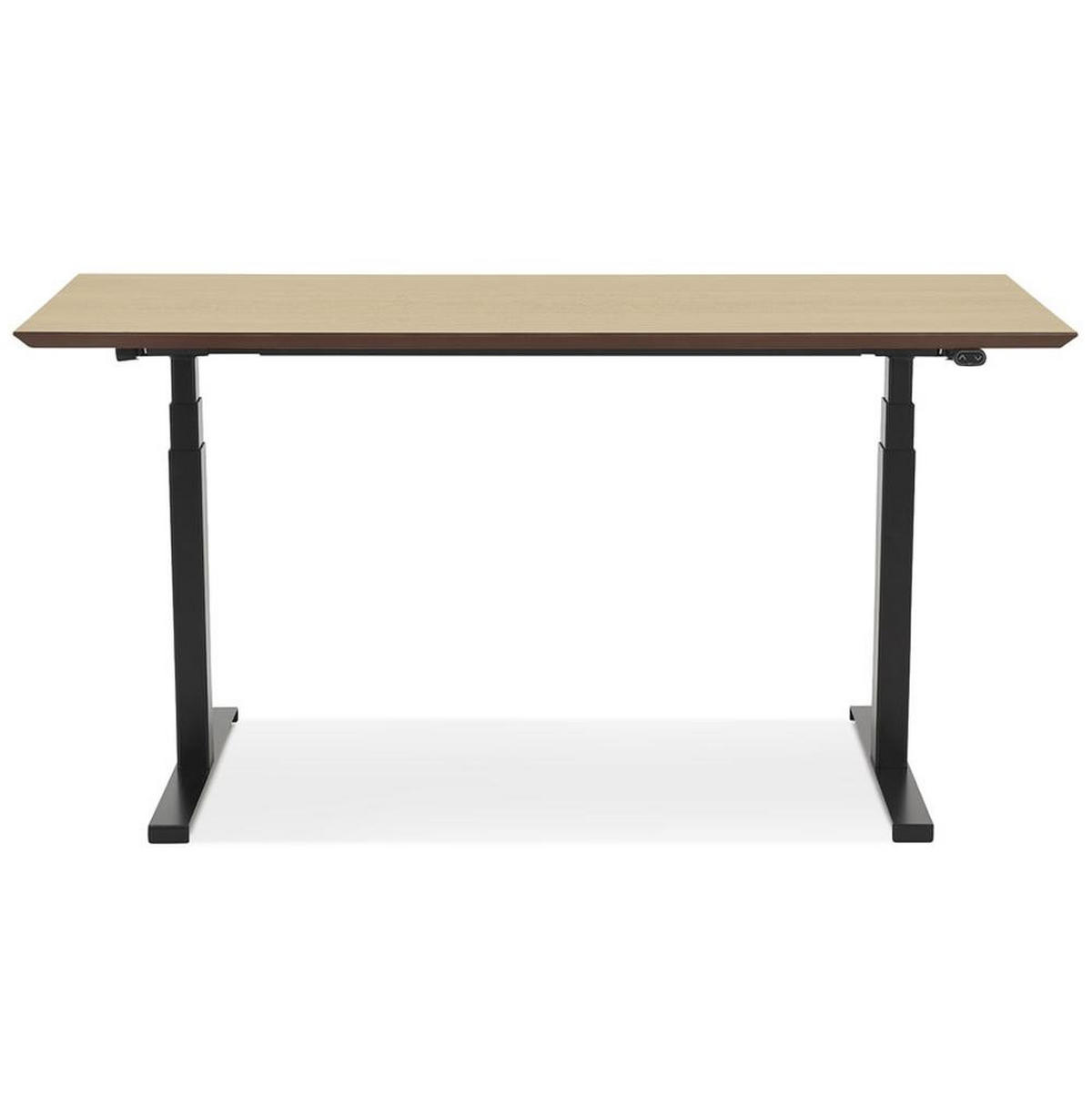 SCHREIBTISCH Höhenverstellbar Elektrisch Ergonomisch SIVANO, Beige-Schwarz 150x70x128 cm - Beige/Schwarz, Holzwerkstoff/Metall (70/150/128cm) - KADIMA DESIGN