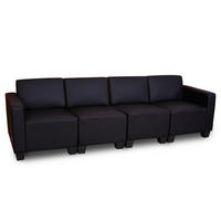 4-SITZER SOFA Schwarz - Schwarz, Textil (250/76/72cm) - MCW