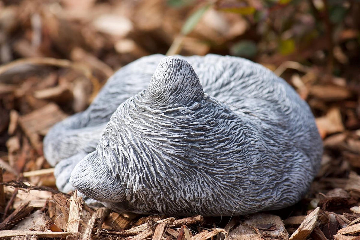 STEINFIGUR kleine Katze Tinka eingerollt frostfest Steinguss - Grau, Stein (17/8/14cm) - stoneandstyle