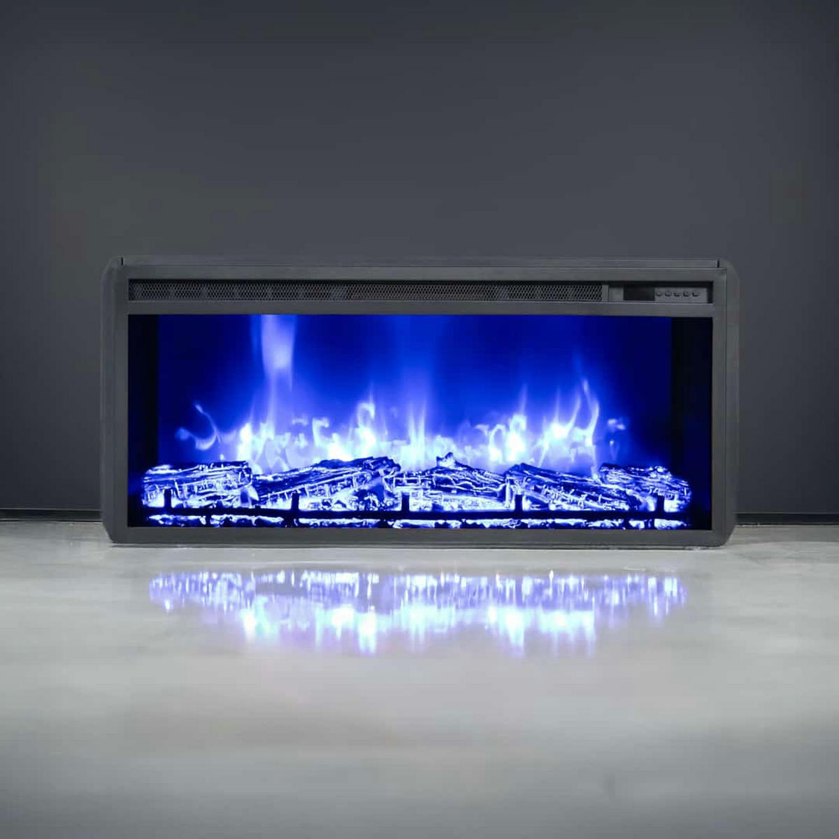 ELEKTROKAMIN 1800 W mit Bluetooth Lautsprecher EF2 - Schwarz, Metall (91.1/40.4/17cm) - dlc home