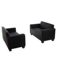 SOFA-GARNITUR Schwarz - Schwarz, Textil (136/76/72cm) - MCW