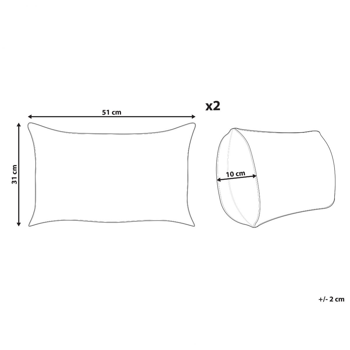 DEKOKISSEN 2er-Set Bunt 30/50 cm Beel - Multicolor, Naturmaterialien (30/50cm) - Beliani