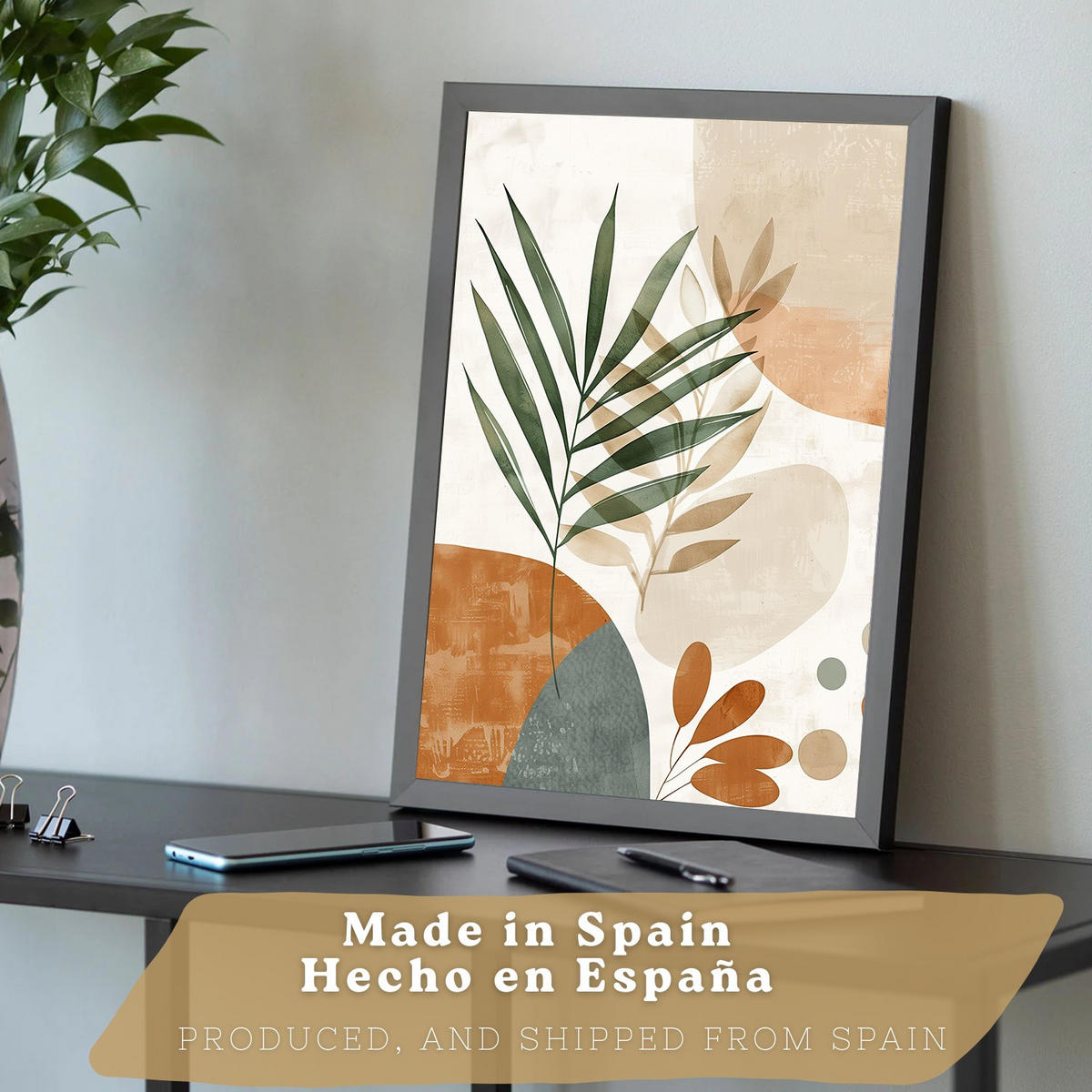 PLAKAT Sada 3 Rostlinná půda A3 Černý rám - černá, papír (29.7/1/42cm) - Nacnic