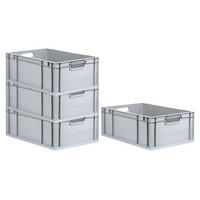 EUROBOX 4x Nextgen Economy Griffe Offen 22x40x60cm 44 Liter - Grau, Kunststoff (40/22/60cm) - PROREGAL