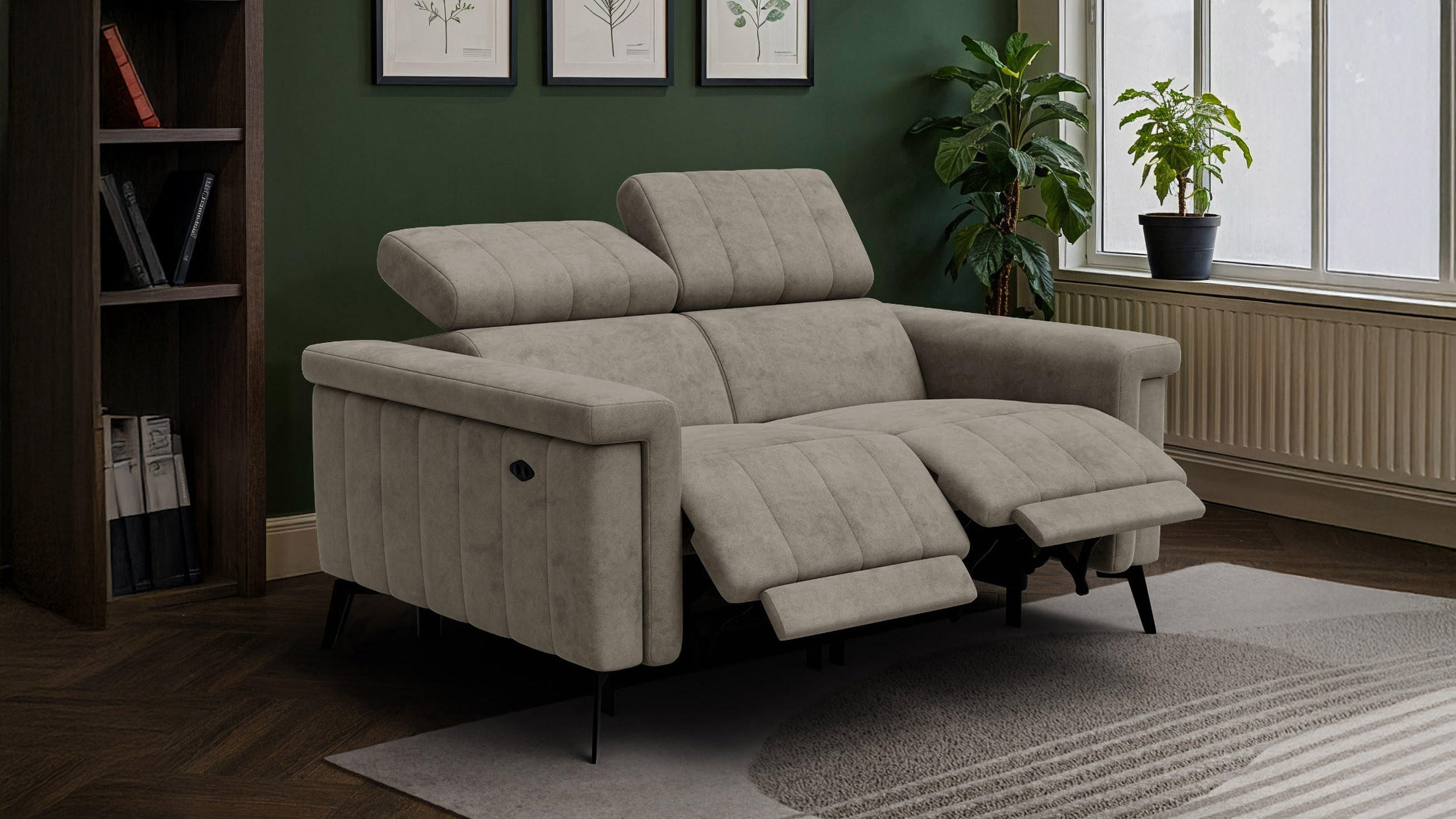 Thumbnail - Courtois Laville Relaxsofa, Beige, Textil, 2-Sitzer, Füllung: Schaumstoff, 150x80x105 cm, Wohnzimmer, Sofas & Couches, S...