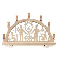 SCHWIBBOGEN Bergleute 7-flammig - Multicolor, Holz (0.1/1/0.1cm) - Dekoteam24