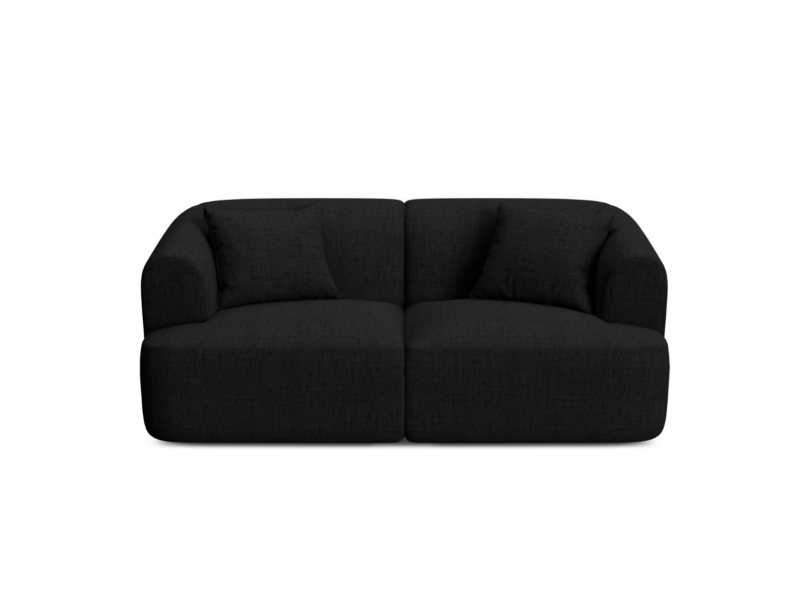 MODULARES-SOFA Campi aus strukturiertem Stoff schwarz 2 Sitzplätze - Schwarz, Textil (90/70/180cm) - Cosmopolitan Design