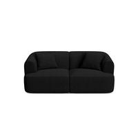 MODULARES-SOFA Campi aus strukturiertem Stoff schwarz 2 Sitzplätze - Schwarz, Textil (90/70/180cm) - Cosmopolitan Design