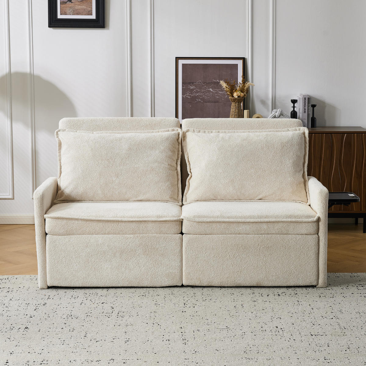 SCHLAFSOFA DE-33505 mit 5‑Stufen verstellbar Beige - Beige, Textil (172.5/95/71cm) - ComfortXL