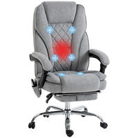 BÜROSTUHL mit Massagefunktion, Grau - Grau, Metall (67/119/72cm) - HOMCOM