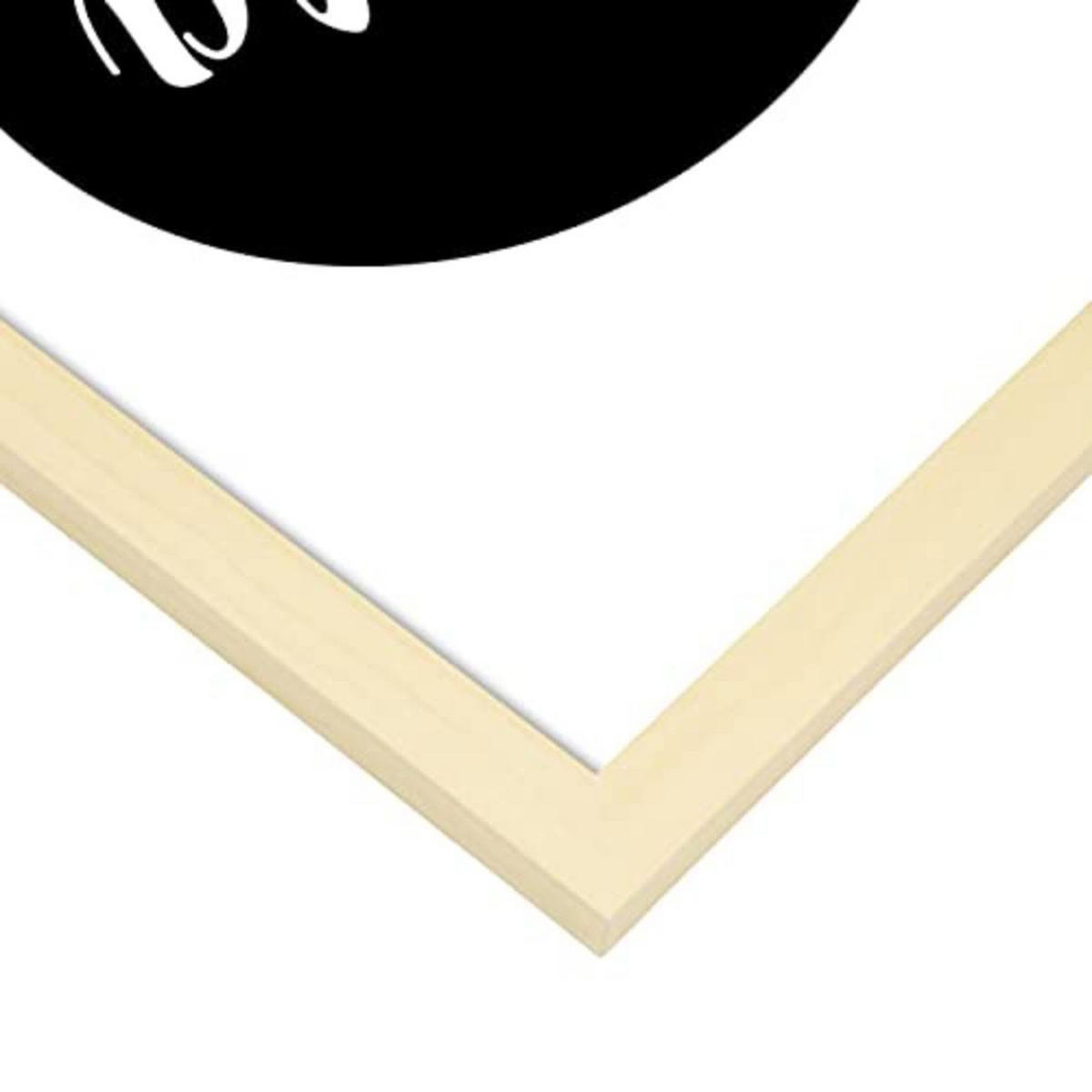 POSTER Set mit 4 Hallo TypografieStil A4 Rahmen aus hellem Holz - Beige, Papier (29.7/3cm) - Nacnic