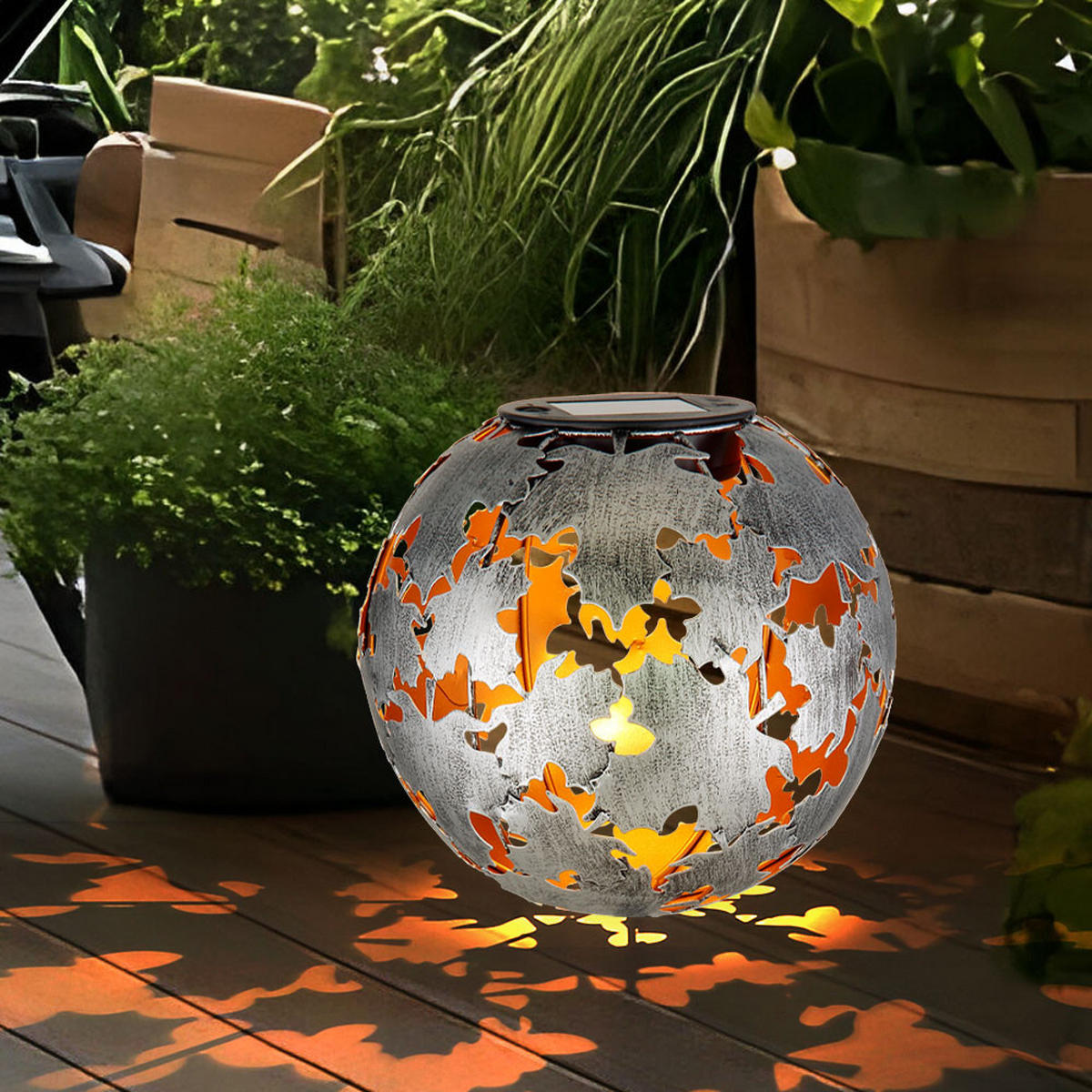 LED AUSSENLEUCHTE Metall Silber - Silberfarben, Metall (18/18/52.5cm) - Globo Lighting