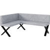 ECKBANK ERIC_X - Hellgrau, Textil (128/168cm) - Meblini