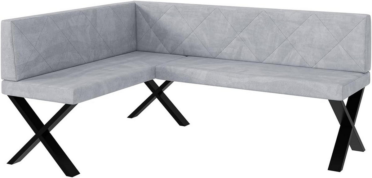 ECKBANK ERIC_X - Hellgrau, Textil (128/168cm) - Meblini