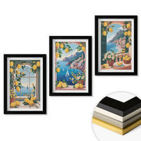 WANDBILDER 3er-Set - 20x30 cm Schwarzer Rahmen - Meerblick, italienische Zitronen - Schwarz, Kunststoff (20/30cm) - ArtPrintCave