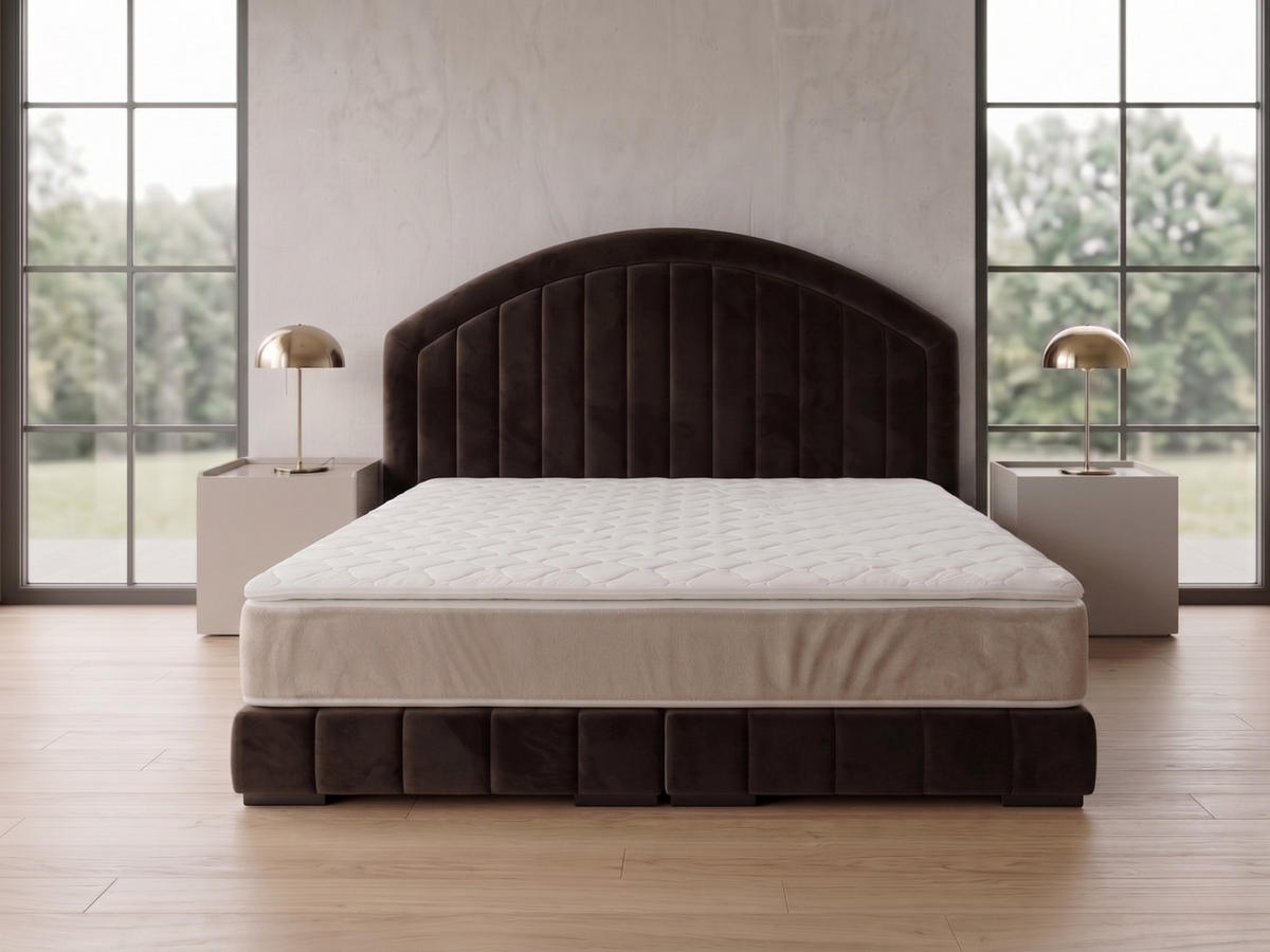 POLSTERBETT LEON2 180x 200 cm Farbe: Braun - Braun, Textil (180/200cm) - A&J MöbelLand