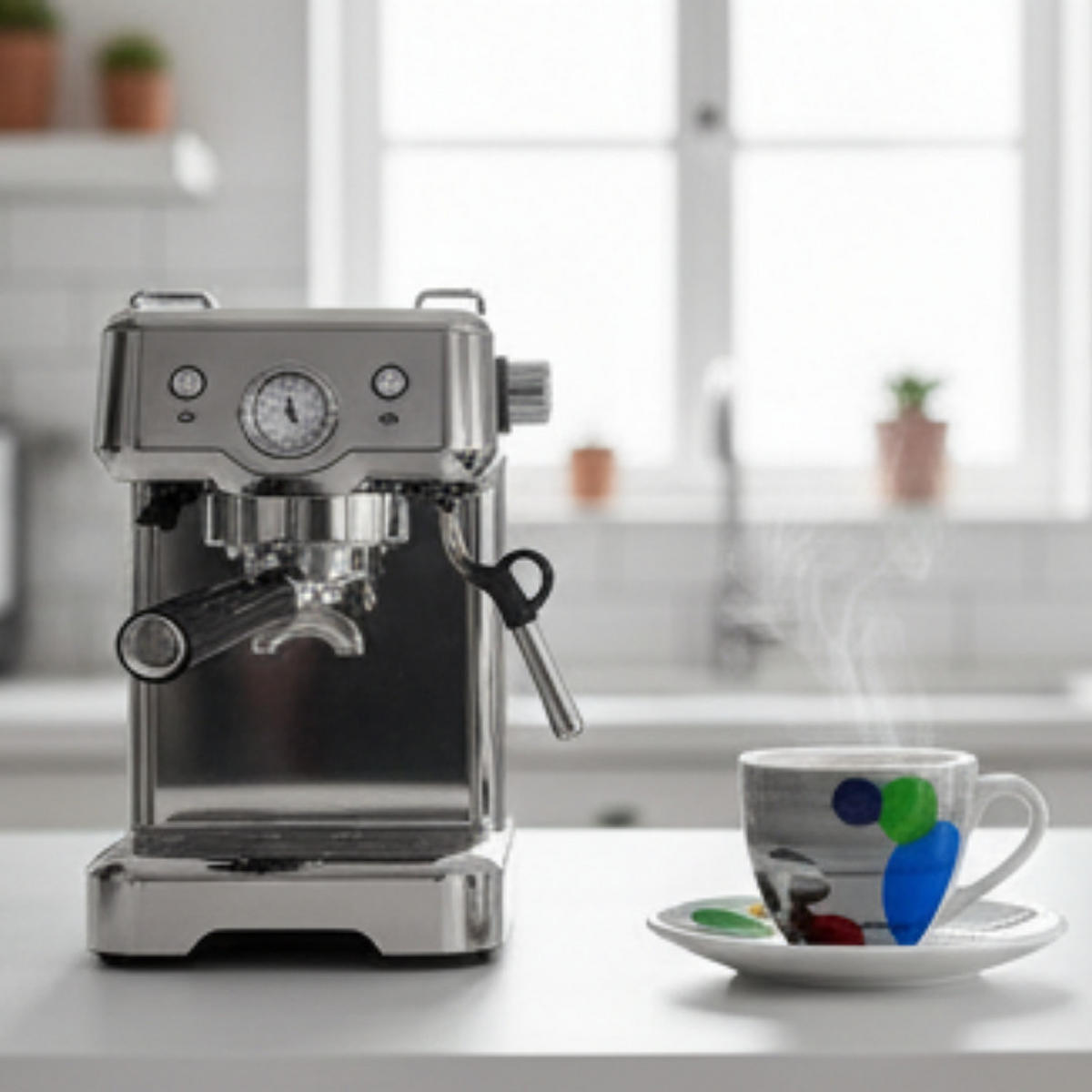 ESPRESSOTASSE Mehrfarbig Keramik mit Untertasse 2-teilig 0,09 L - Multicolor, Keramik (0.09L) - Porsche