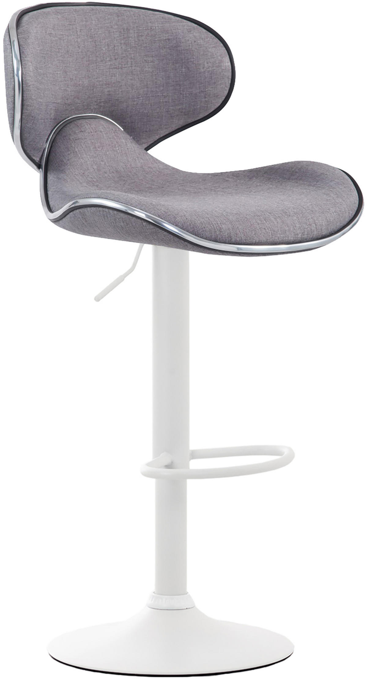 BARHOCKER 2er Set Stoff hellgrau - Hellgrau/Weiß, Textil/Metall (46/88/49cm) - CLP