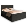 BOXBETT TRANI 160x200 cm mit Matratze und Topper - Schwarz - Schwarz, Holz (160/200cm) - MASSENO