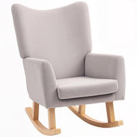 SCHAUKELSTUHL Schaukelsessel mit hoher Rückenlehne, Cord-Optik für Wohnzimmer - Hellgrau, Kunststoff (72/100/97cm) - HOMCOM