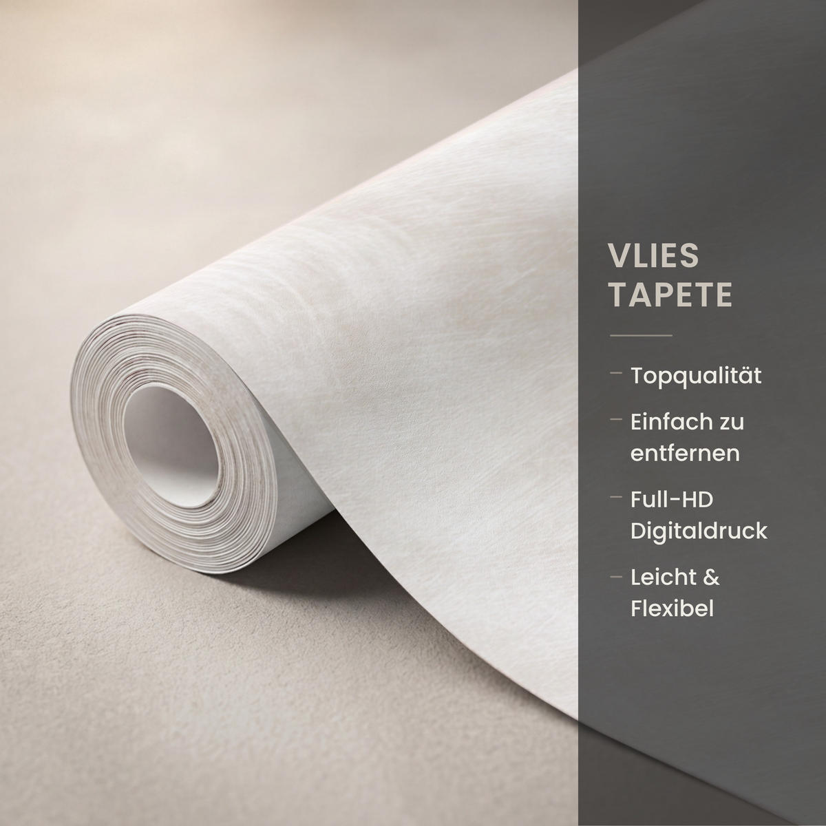 TAPETE - Dezent - Textur - Beige - 450x200 cm - Creme, Papier (450/200cm) - OnlyWow