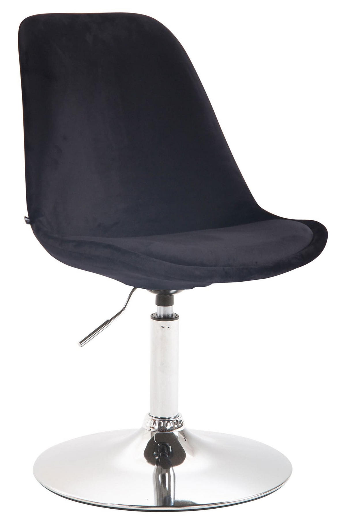 STUHL 4er Set Samt schwarz - Chromfarben/Schwarz, Textil/Metall (48/76/57cm) - CLP