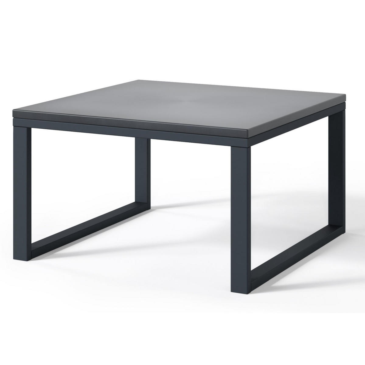 GARTENTISCH Dywilly Betonoptik / schwarzes Gestell 60x60 cm - Grau, Metall (60/60/36cm) - Selsey