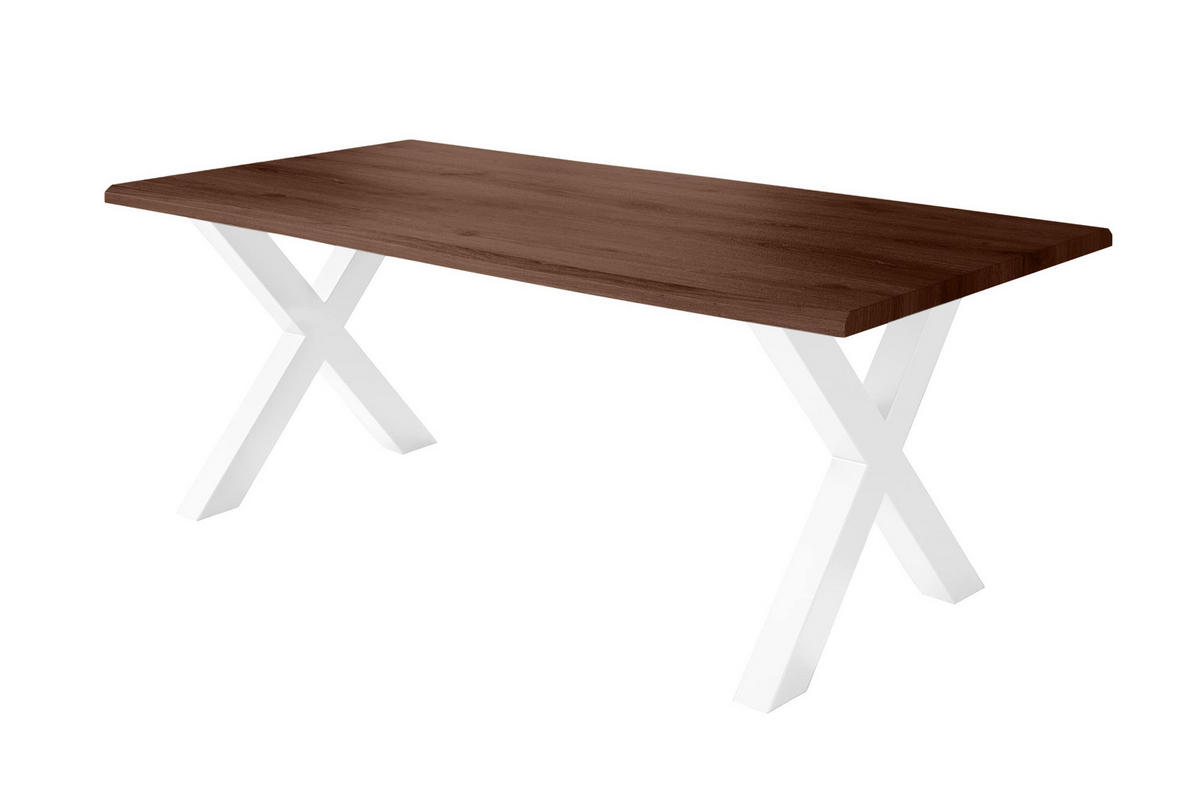 ESSTISCH JULIUS X - Nussbaumfarben/Weiß, Holz (100/240/77cm) - SAM