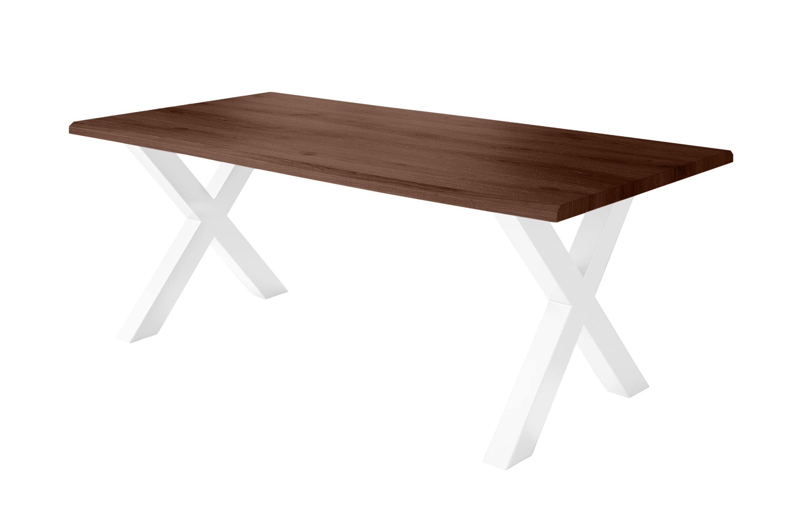 SAM ESSTISCH Nussbaum, Weiß 180cm × 90cm × 77cm