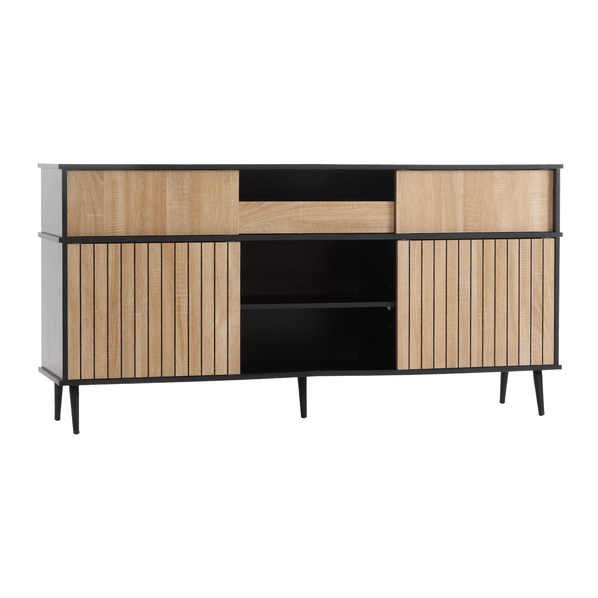 SIDEBOARD mit Schiebetür, Schublade, Stauraum - Kastanienfarben, Holz (160/80/40cm)