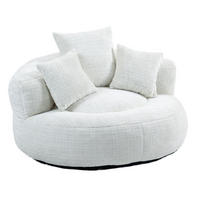 SITZSACK Chenille Beige 108 x 108 x 52 cm - Beige, Kunststoff (108/52/108cm) - Beauniv