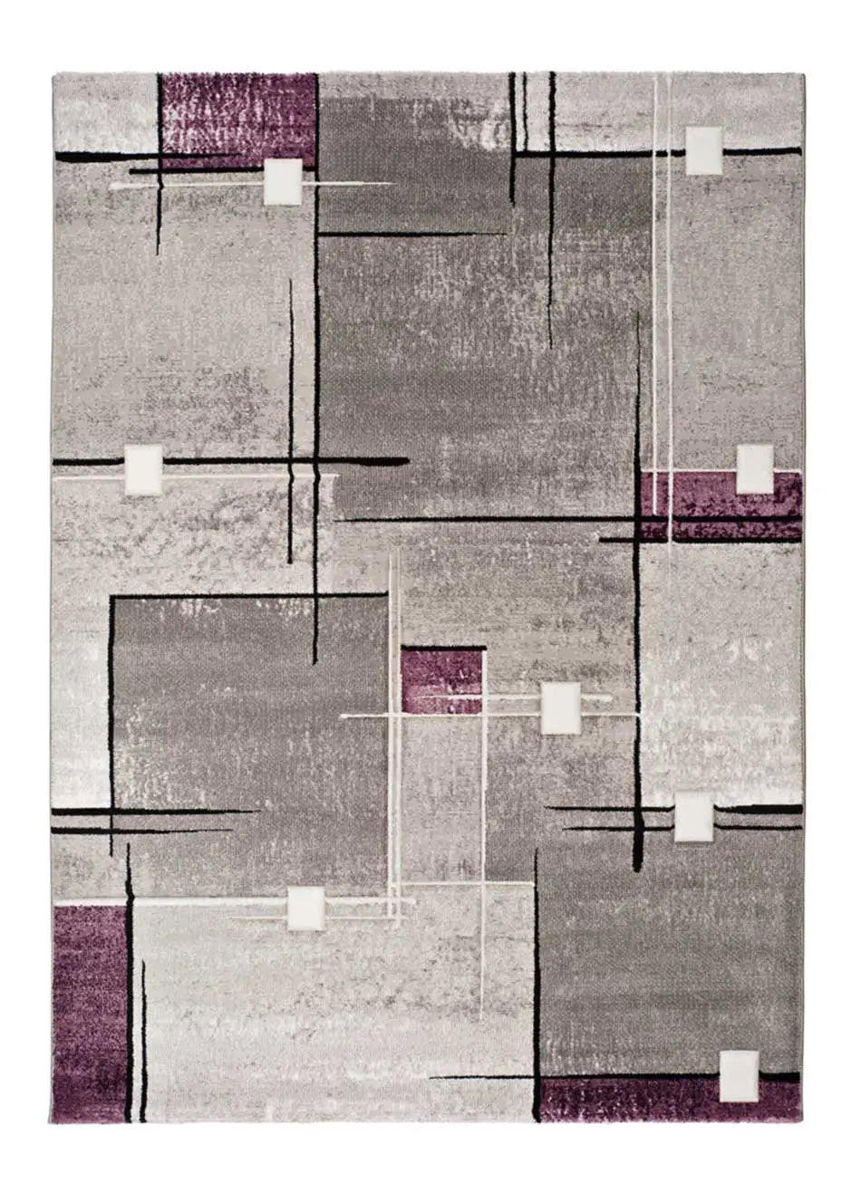 Atticgo Webteppich Grau, Flieder 200x290 cm