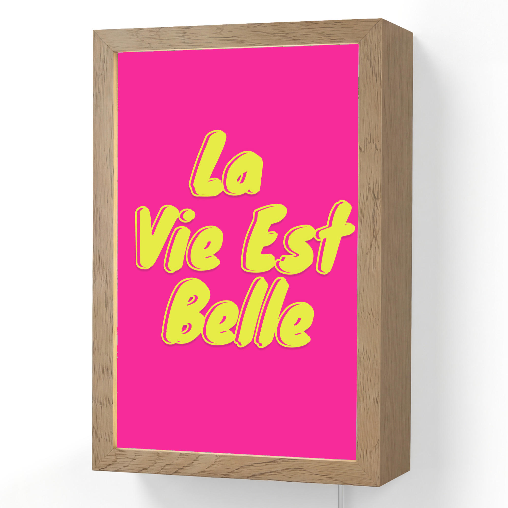 OnlyWow NÁSTĚNNÁ LAMPA Citace - Retro - Pink 20x30 cm