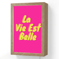 NÁSTĚNNÁ LAMPA Citace - Retro - Pink 20x30 cm - růžová, kompozitní dřevo (20/30/8cm) - OnlyWow