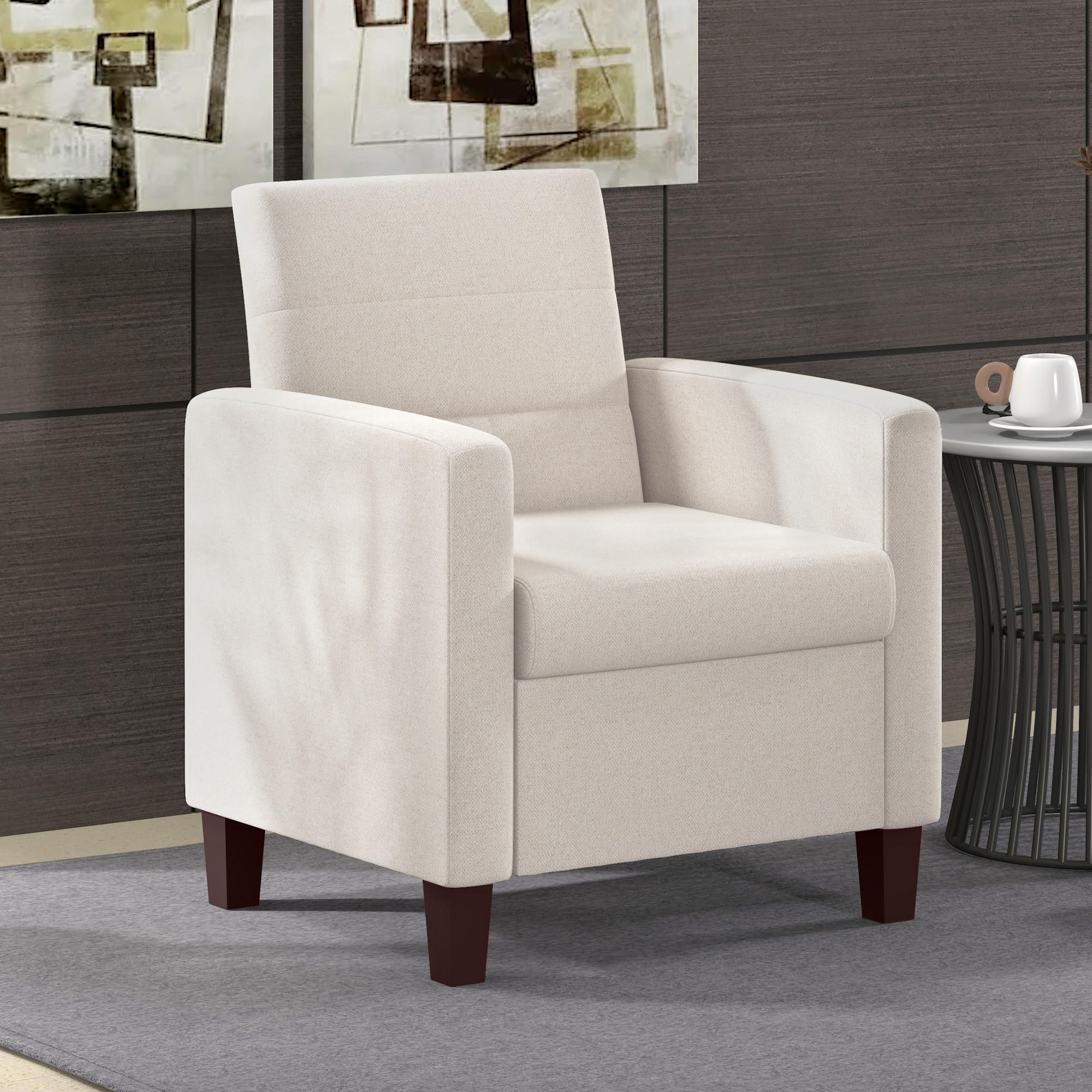 SESSEL Leinenoptik 78L x 71B x 87H cm Cremeweiß - Weiß, Kunststoff (71/87/78cm) - HOMCOM