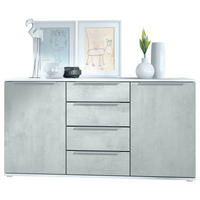SIDEBOARD Porto Beton Oxid Optik - Hellgrau, Holzwerkstoff (139/72.5/35cm) - Vladon