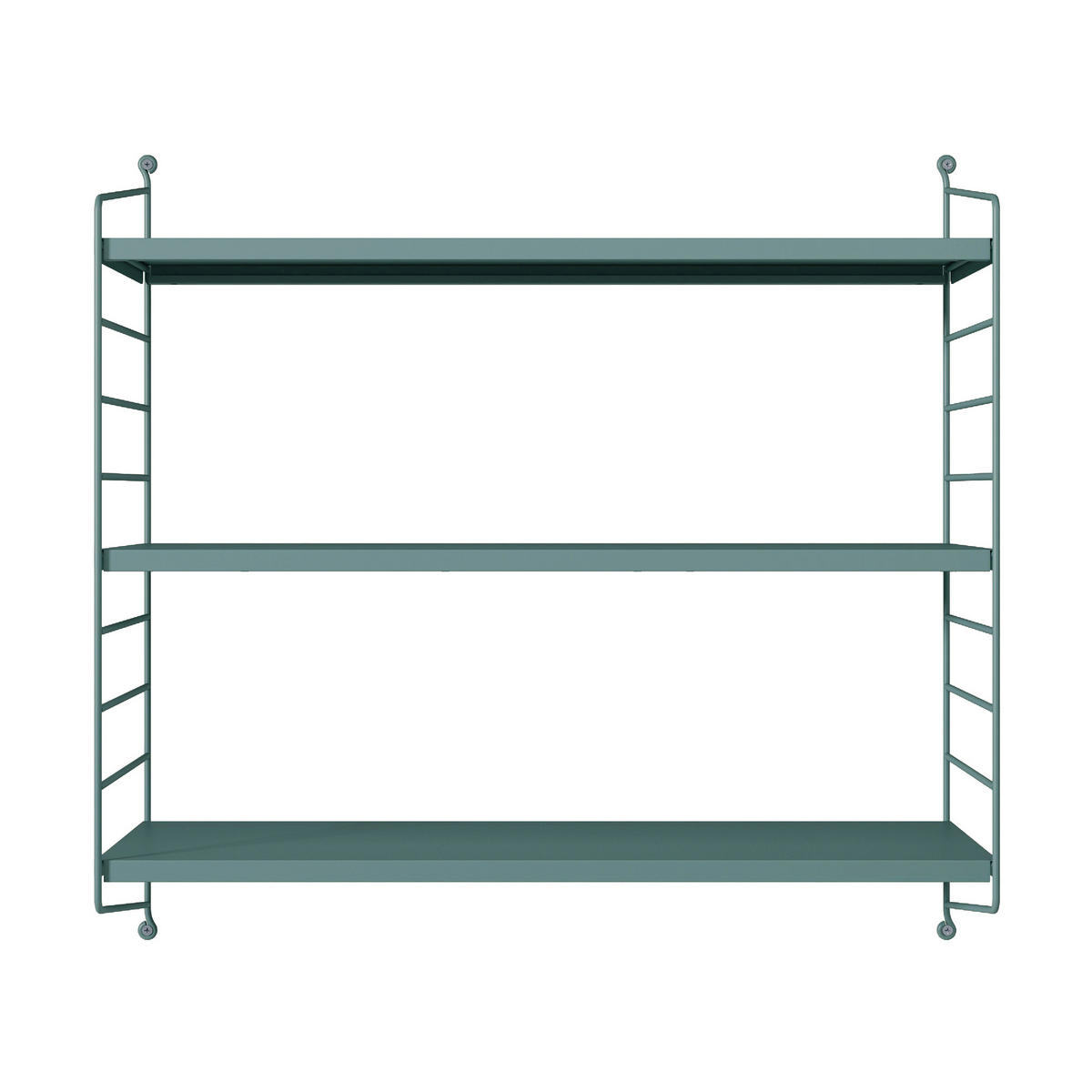 NÁSTĚNNÁ POLIČKA Strängnäs modulární - šedohnědá, kov (60/50/15cm) - [en.casa]