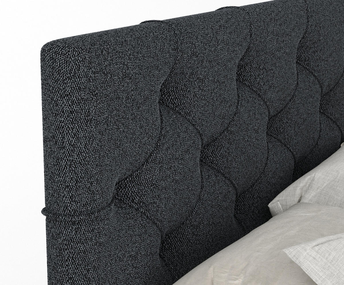 BOXSPRINGBETT Hugo Schwarz 200/200 cm - Schwarz, Holz/Holzwerkstoff (200/200cm) - Maison de Reve