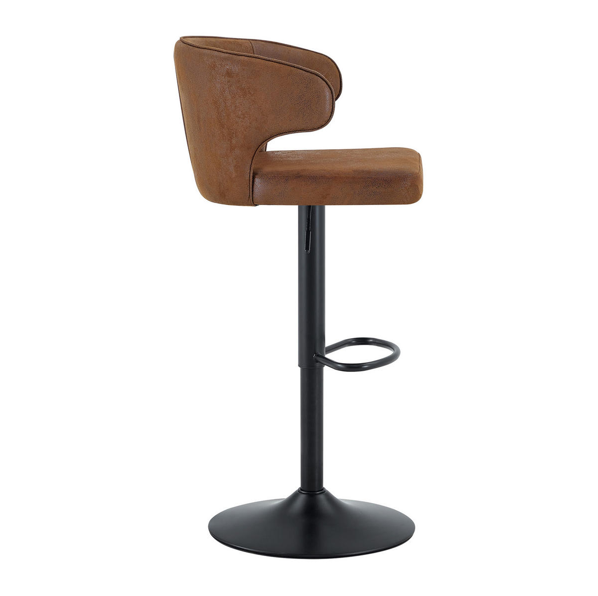 BARHOCKER 2er-Set höhenverstellbar, drehbar, mit Lehne, Braun - Braun, Metall (45/110/49.7cm) - Meubliv