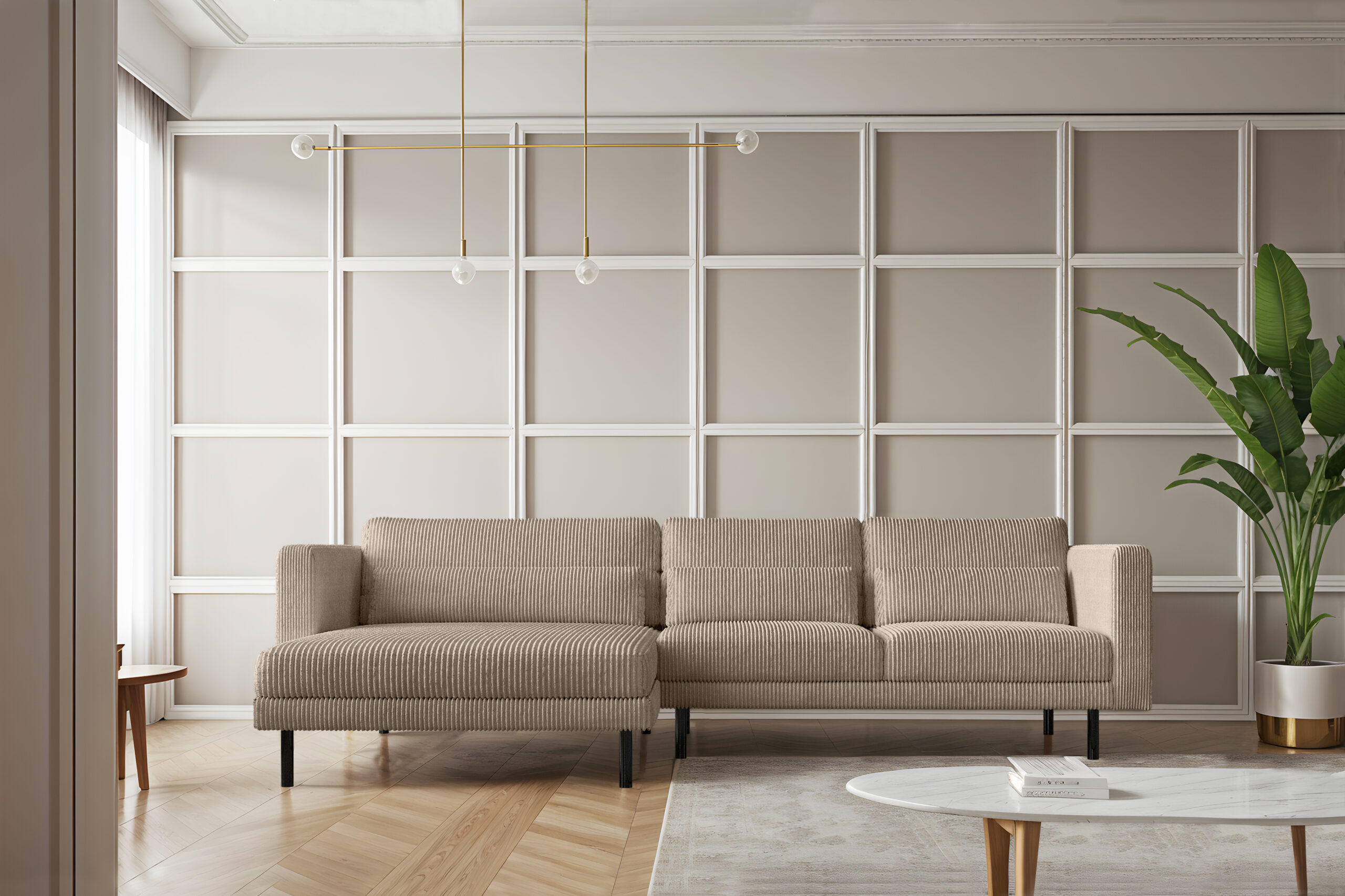 ECKSOFA L-form Dani Stoff Poso Dunkelbeige Links - Cappuccino, Holz (281/174cm) - Kaiser Möbel