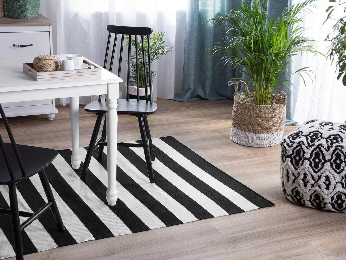 OUTDOOR-TEPPICH Tavas 230/160 cm - Schwarz, Kunststoff (160/230cm) - Beliani
