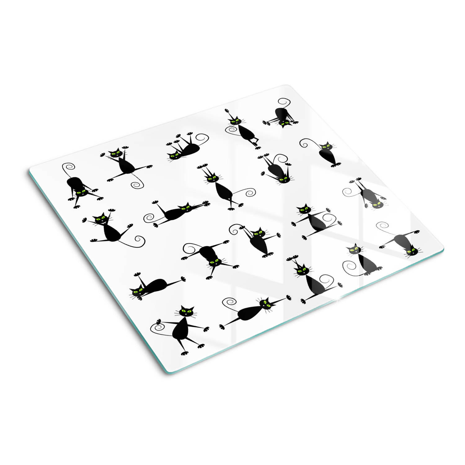 GLASPLATTE 60x52 cm Katzen - Weiß Hochglanz/Weiß, Glas (60/0.4/52cm) - TULUP