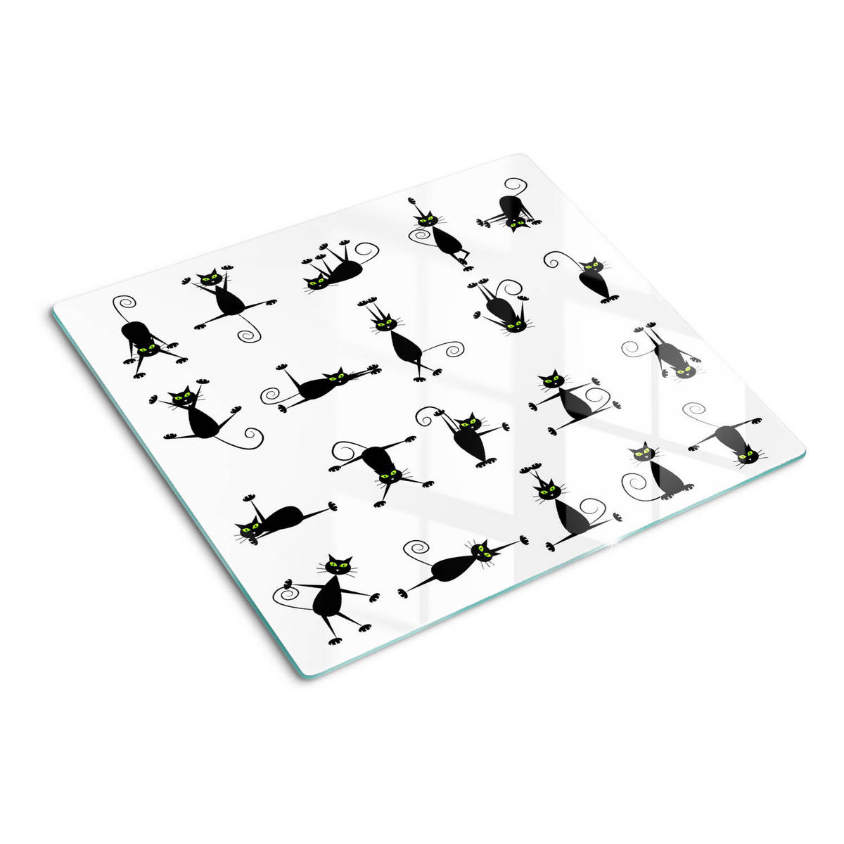 GLASPLATTE 60x52 cm Katzen - Weiß Hochglanz/Weiß, Glas (60/0.4/52cm) - TULUP