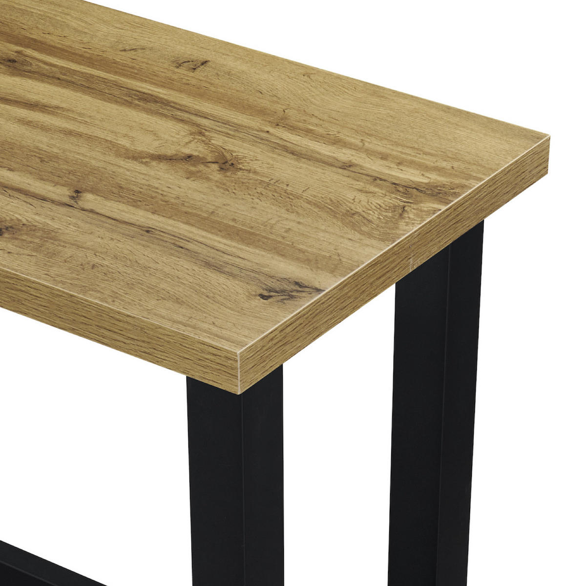 BARTISCH LOTTE 120/60/105 cm - Hellbraun/Schwarz, Holzwerkstoff/Metall (60/120/105cm) - DUBI Möbel