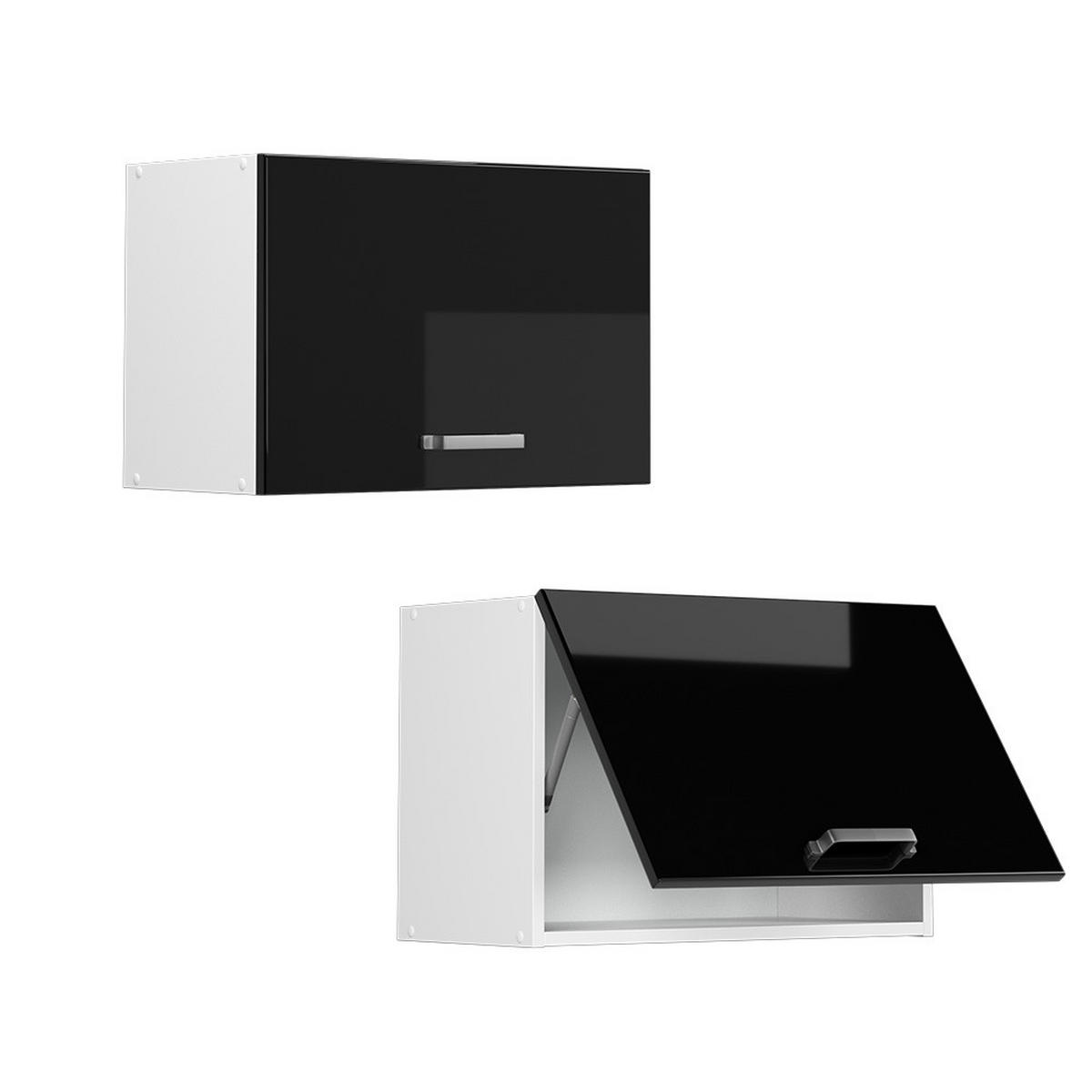 HÄNGESCHRANK R-Line Schwarz Hochglanz 60 cm Flach - Schwarz Hochglanz/Schwarz, Holzwerkstoff (60/40/31cm) - Vicco