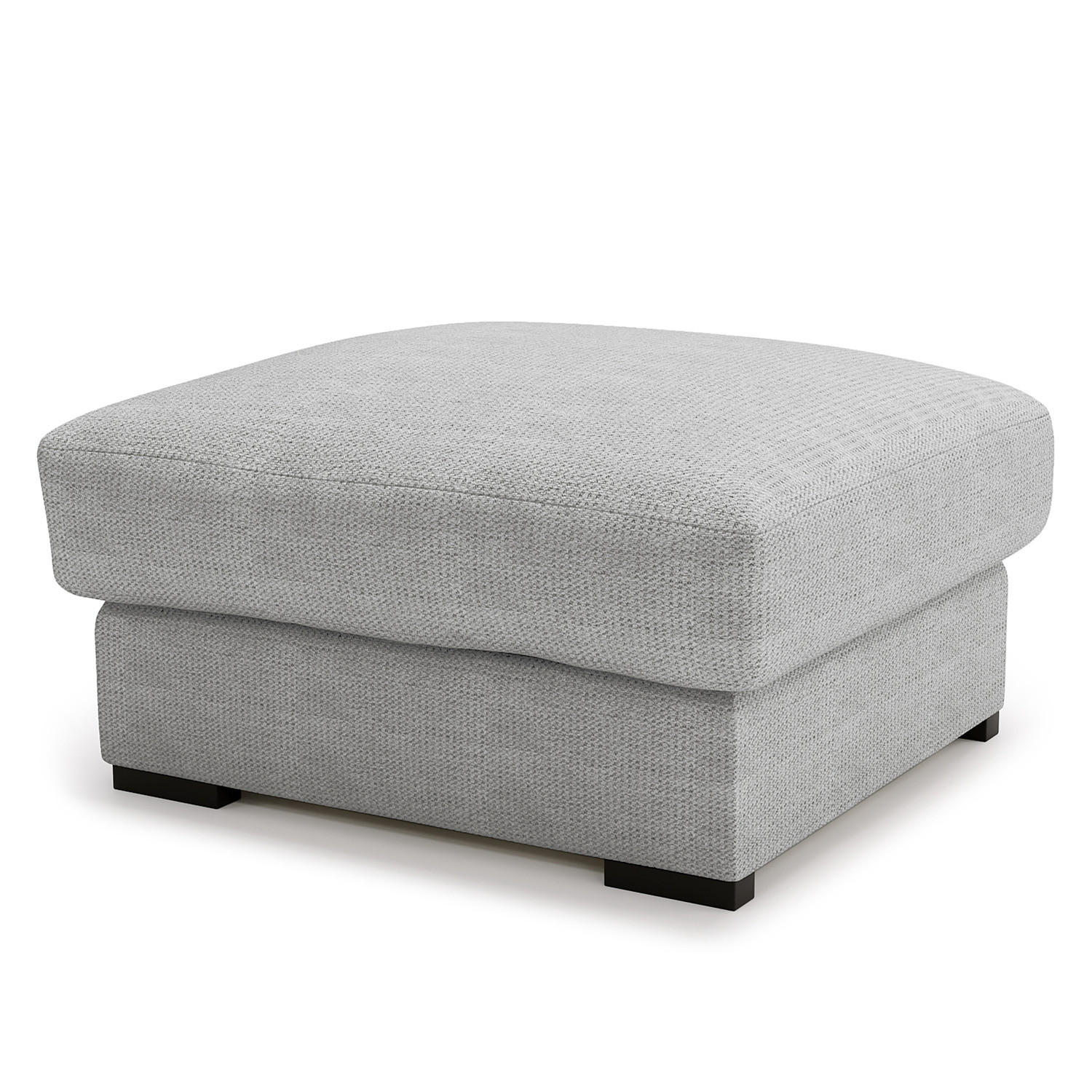 POLSTERHOCKER - Silberfarben/Schwarz, Kunststoff/Textil (92/42/92cm) - home24