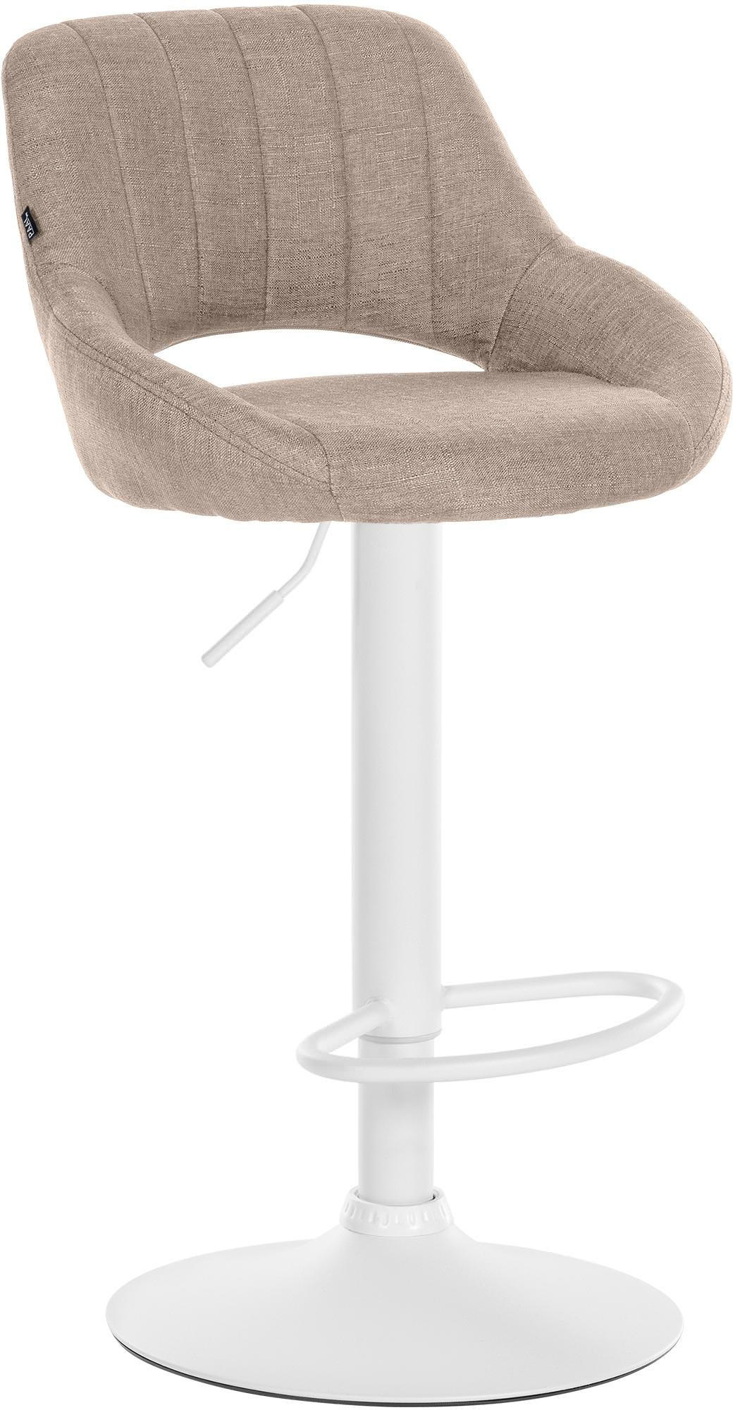 BARHOCKER Stoff Taupe - Taupe/Weiß, Textil/Metall (46.5/85/48cm) - CLP