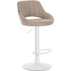 BARHOCKER Stoff Taupe - Taupe/Weiß, Textil/Metall (46.5/85/48cm) - CLP