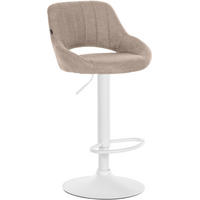 BARHOCKER Stoff Taupe - Taupe/Weiß, Textil/Metall (46.5/85/48cm) - CLP